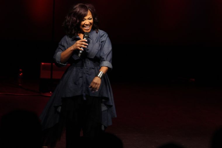 Erica Campbell MC’s Livre’s album release concert.