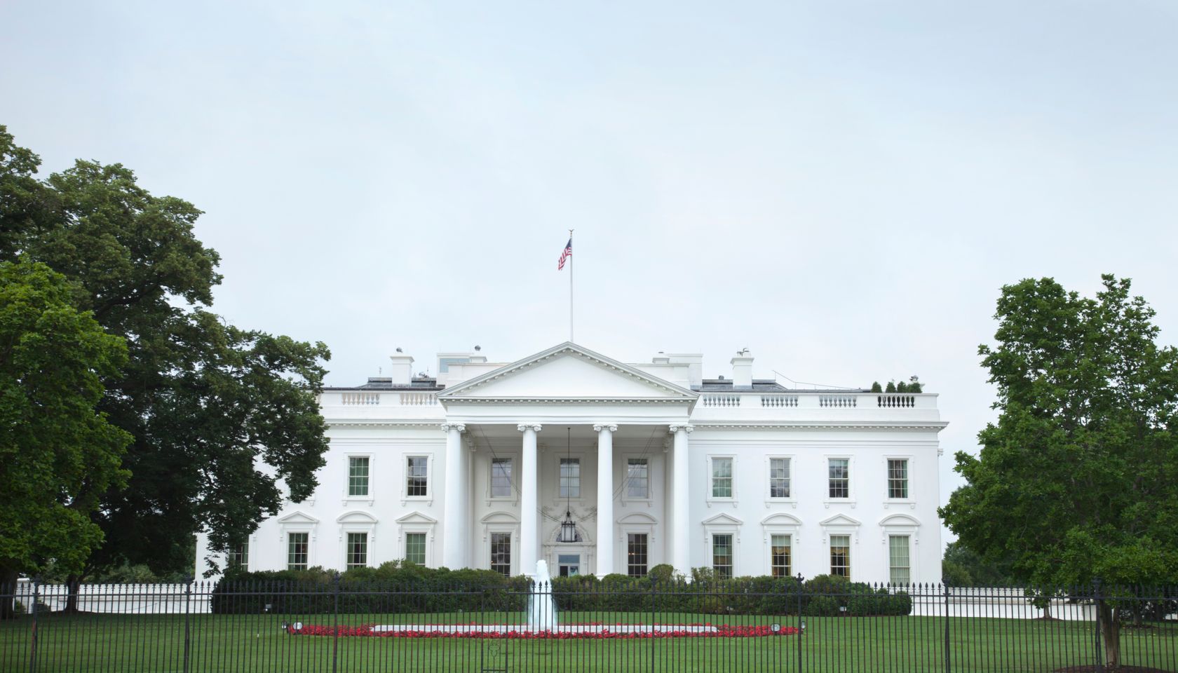 Exterior Of White House Against Sky In City