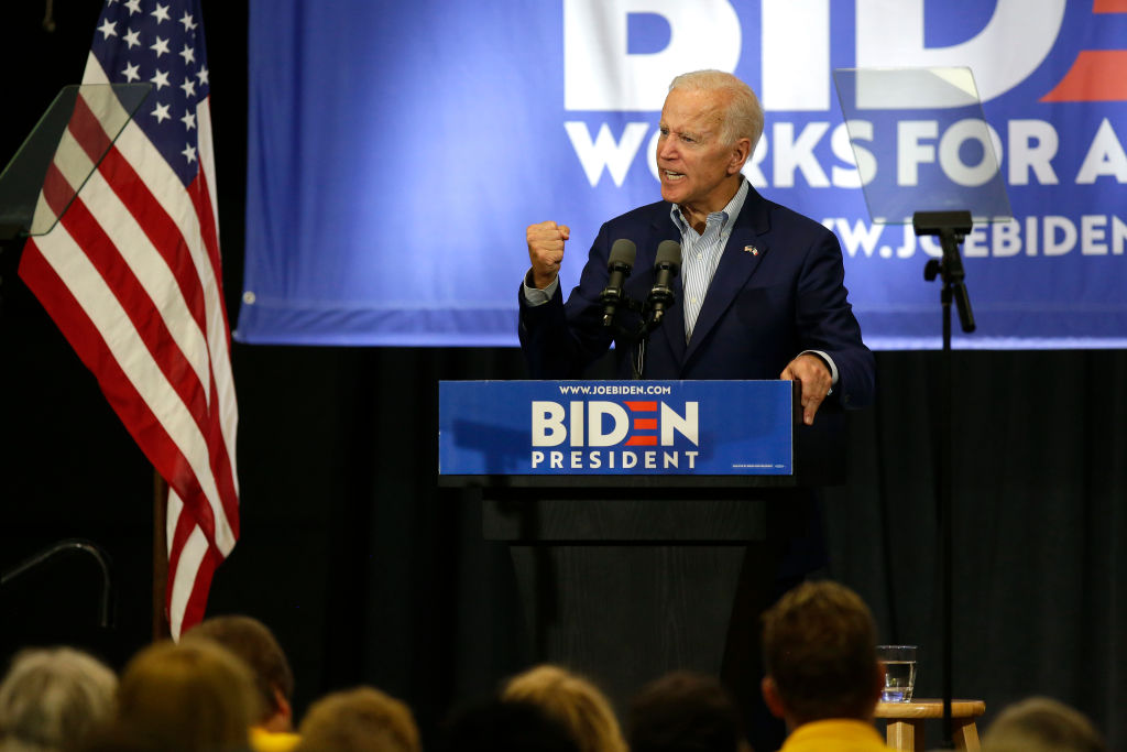 Democratic Presidential Candidate Former Vice President Joe Biden Holds Campaign Event In Davenport, Iowa