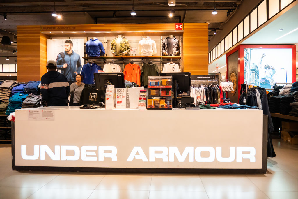 American sportswear manufacturer Under Armour stall seen in...