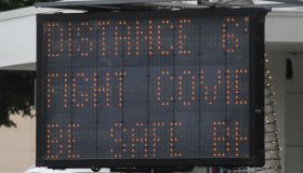 BEVERLY HILLS, LOS ANGELES, CALIFORNIA, USA - MARCH 31: A Caltrans Changeable Message Sign (CMS) war...