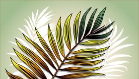 Palm Sunday holiday card, poster with palm leaves